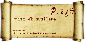 Pritz Üdvöske névjegykártya